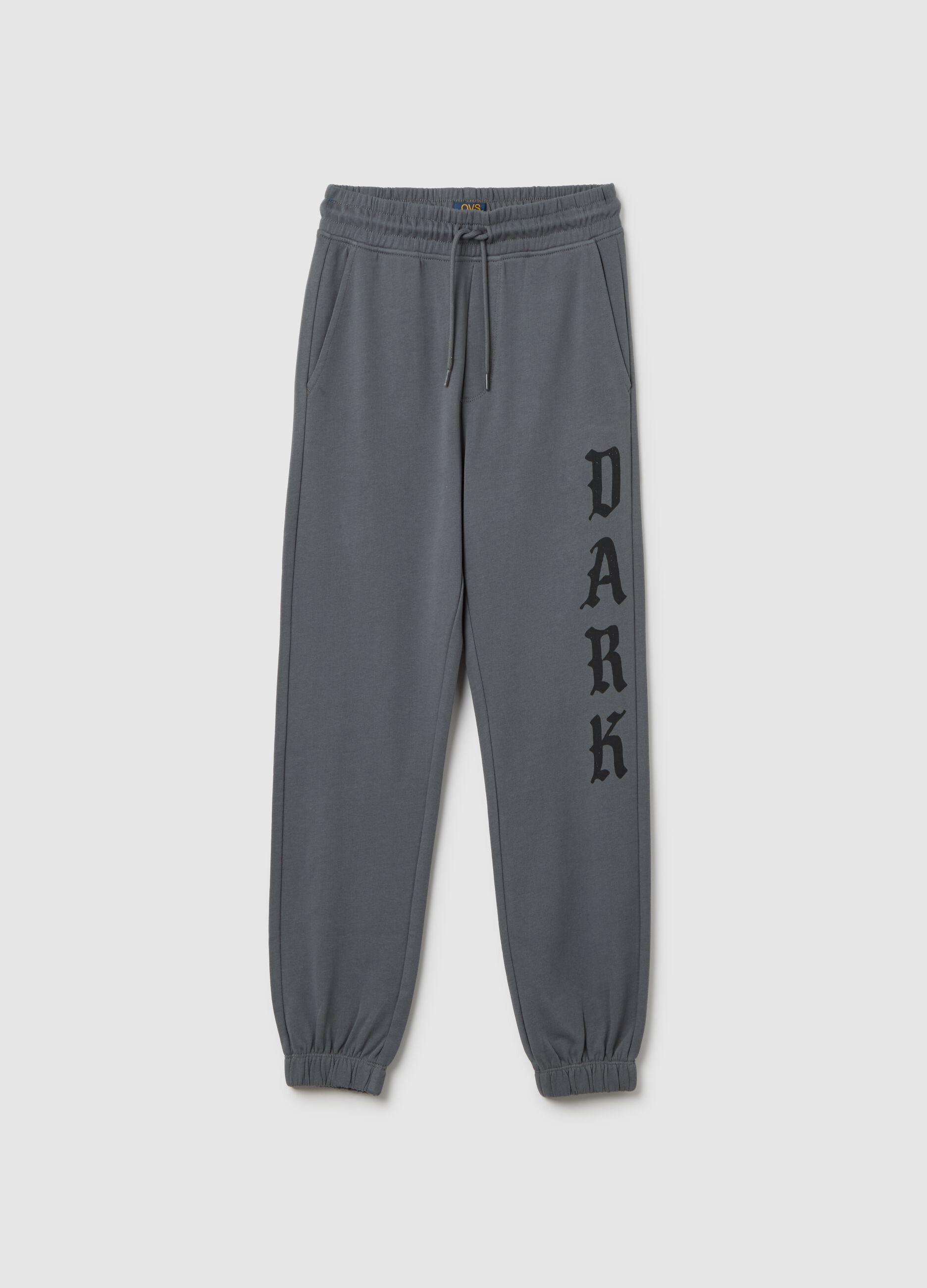 Grey Cotton Jogger Trousers
