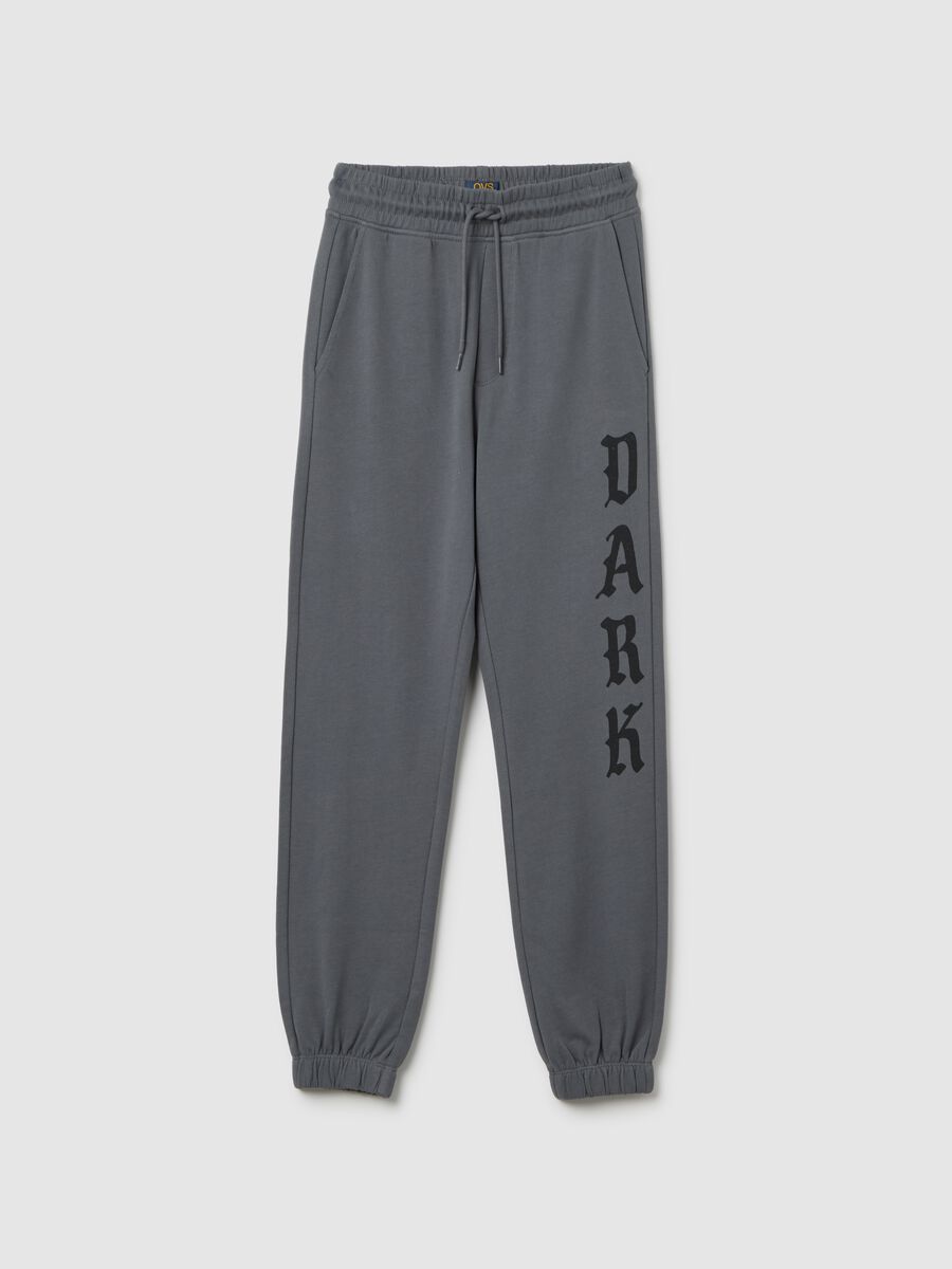 Pantaloni grigi in cotone jogger_0