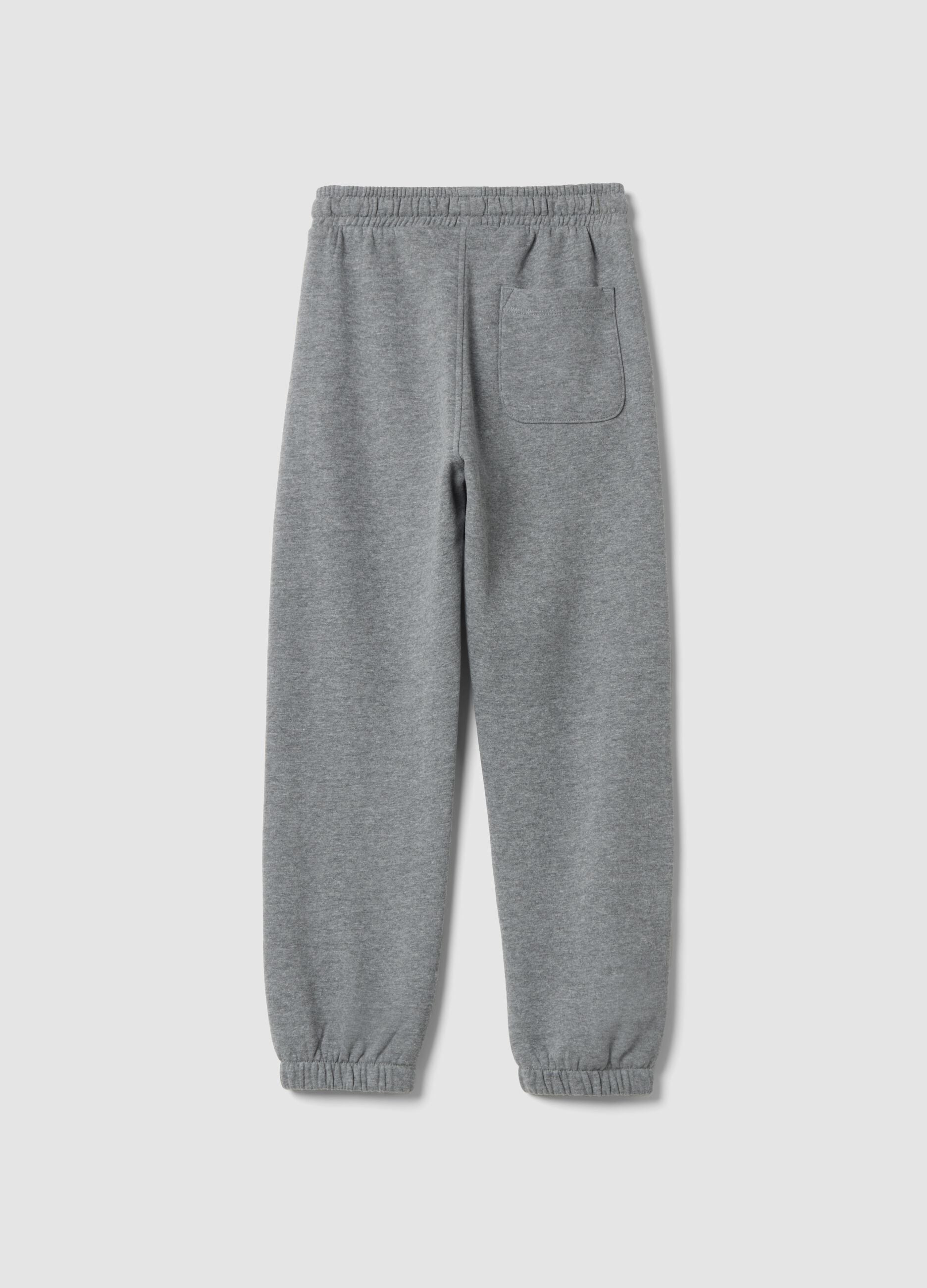 Grey organic cotton joggers, regular fit