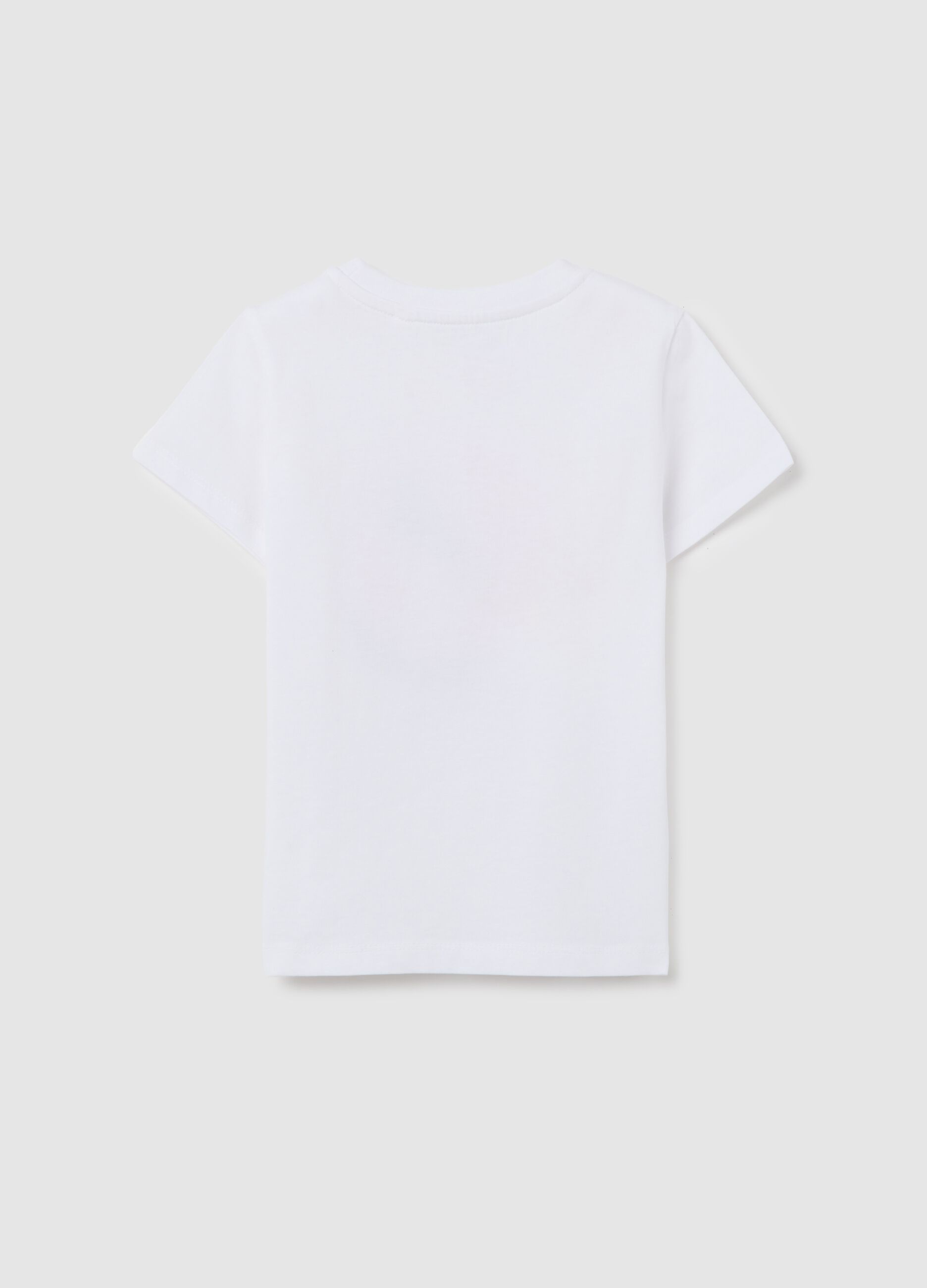 White cotton T-shirt with print