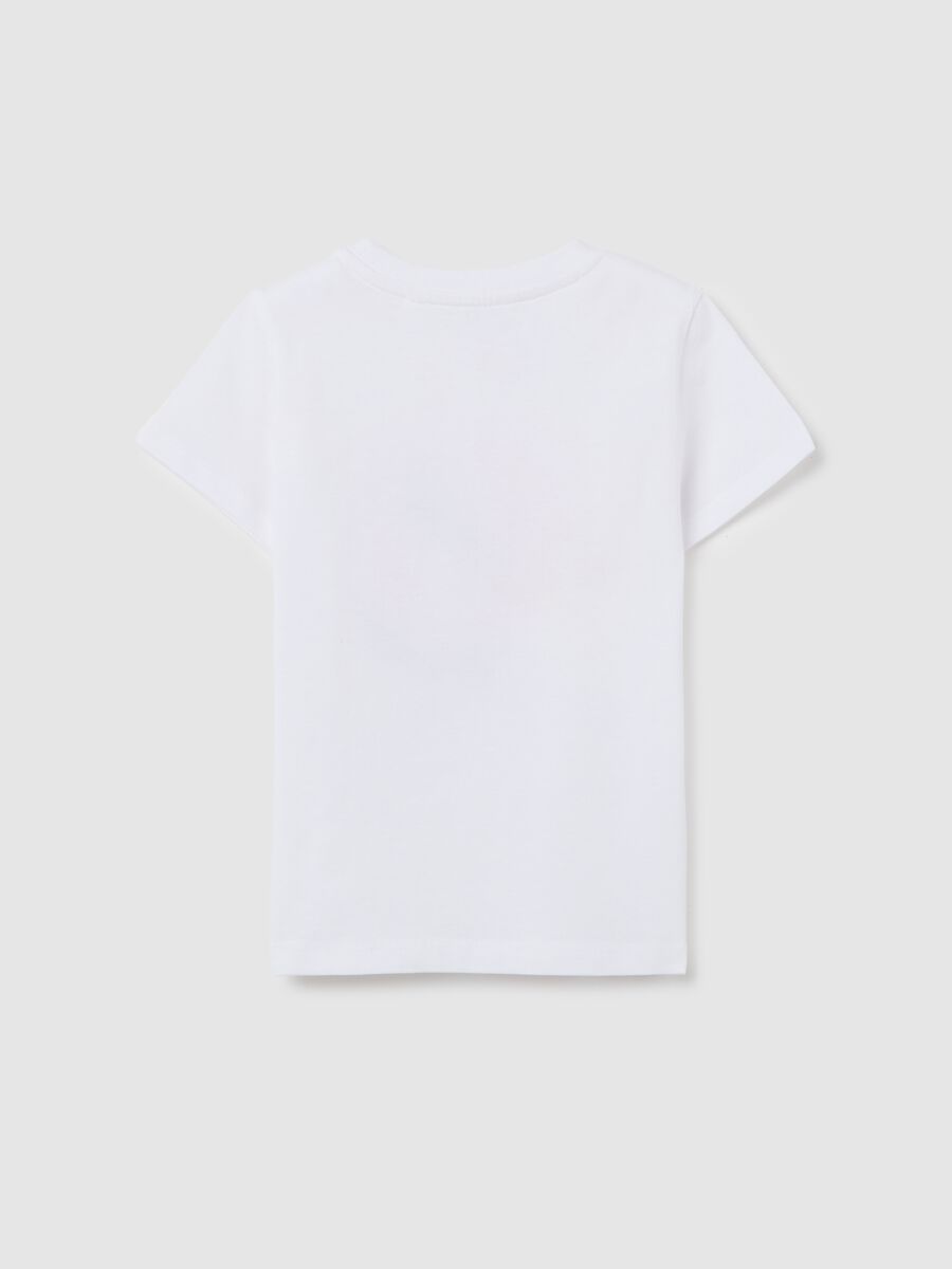 White cotton T-shirt with print_1