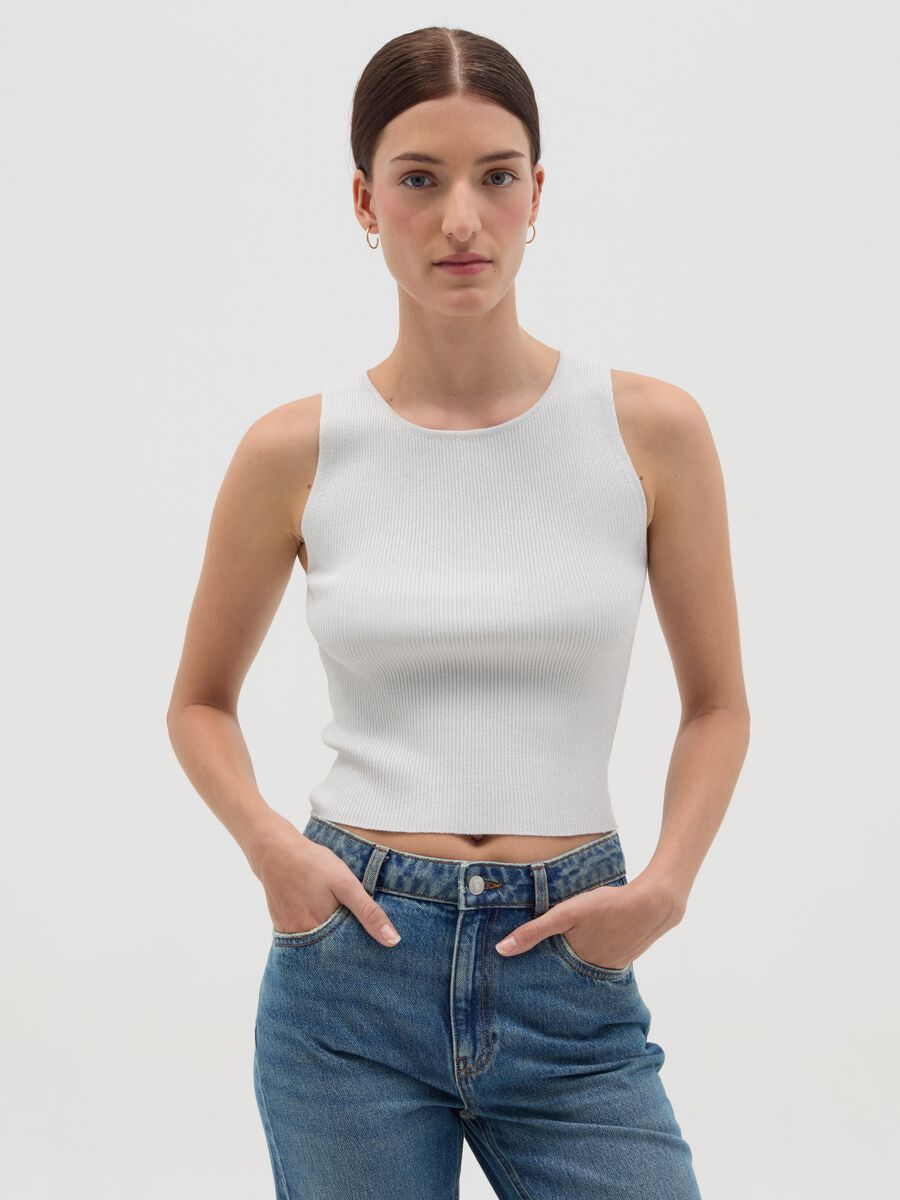 Ribbed lurex tank top_1