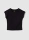 Girls' Black Stretch Cotton Slim Fit T-shirt_0
