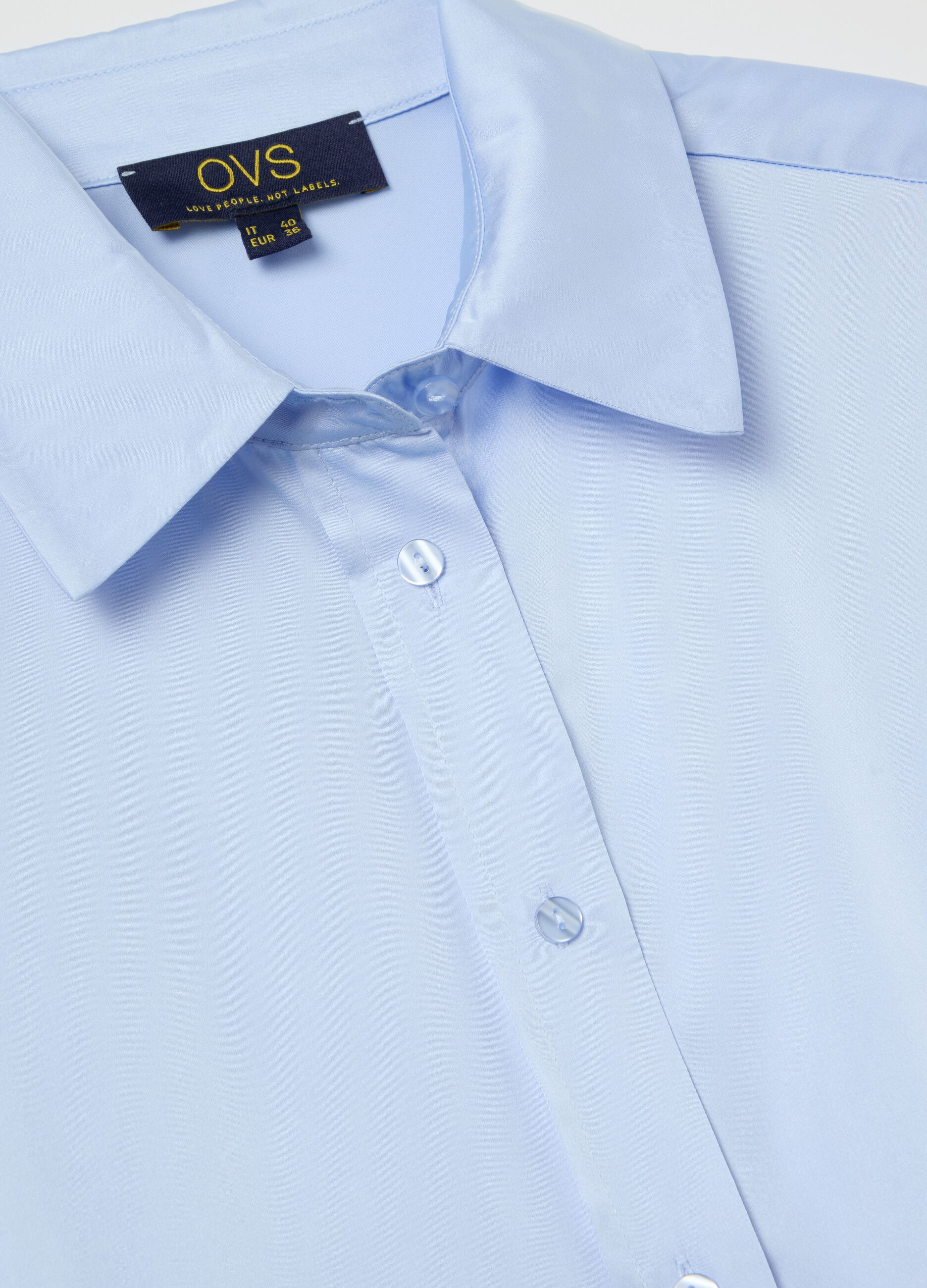Satin shirt with side splits