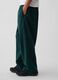 Pantaloni verdi in misto cotone con gamba ampia_3
