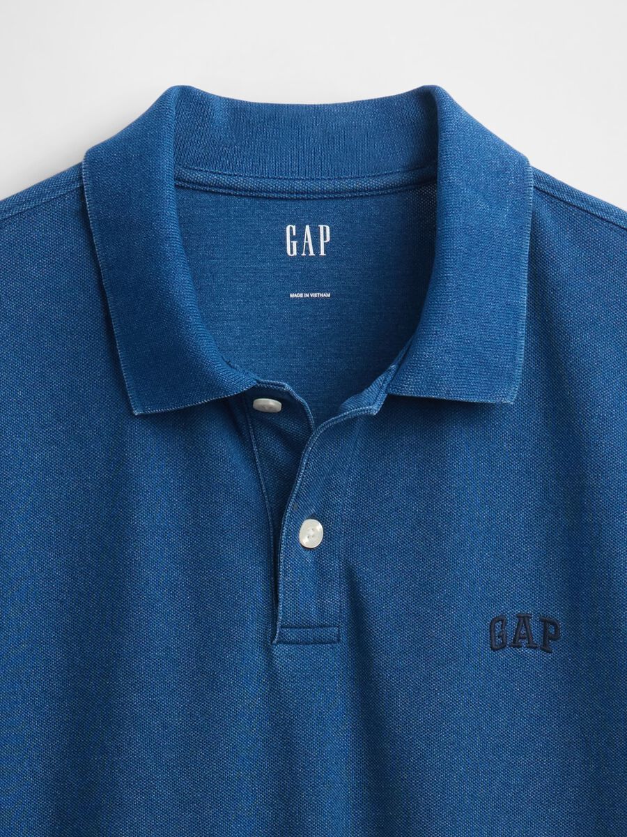 Short Sleeve Stretch Blue Polo_4