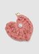 Pink keyring with braided heart and bow_1
