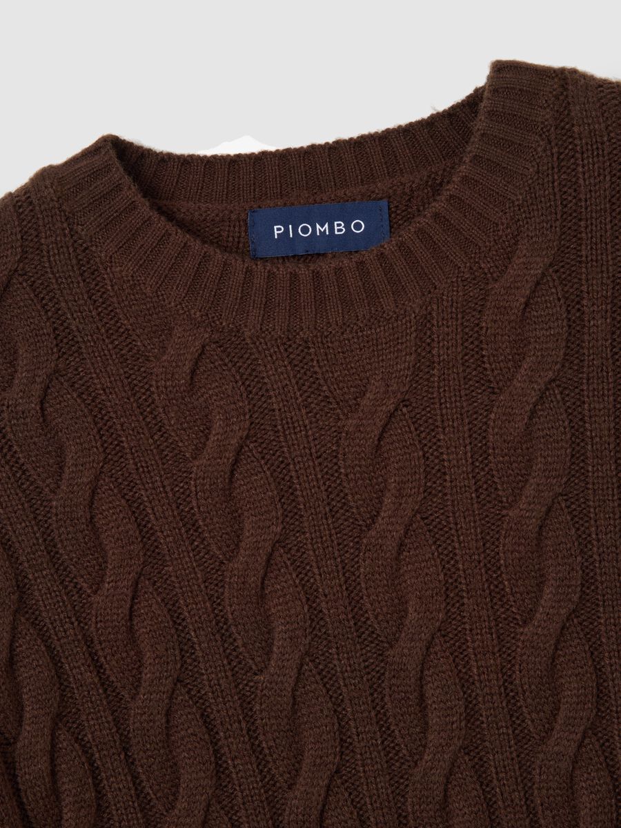 Maglione in misto lana marrone regular fit_5