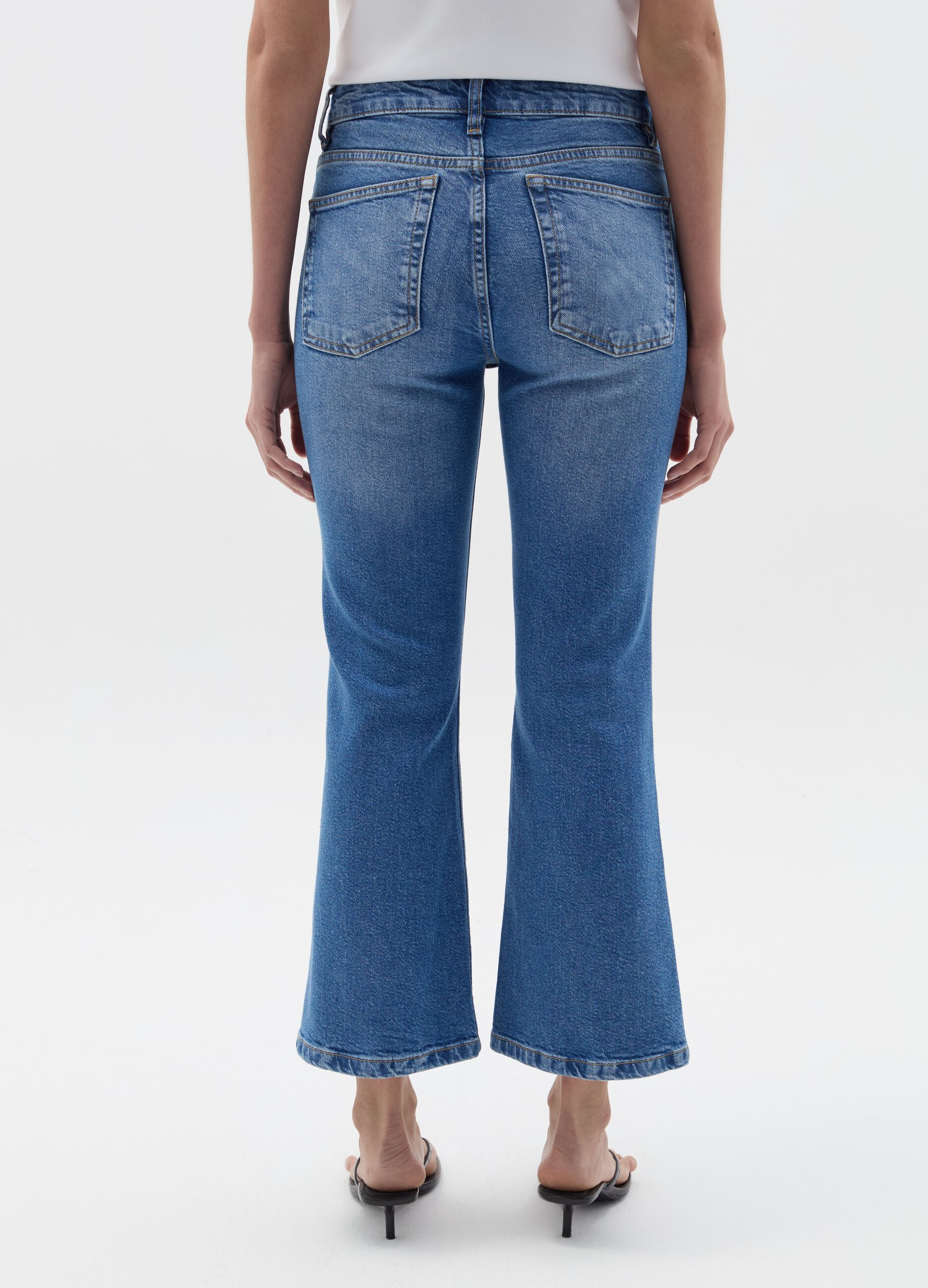 Cropped flare-fit jeans
