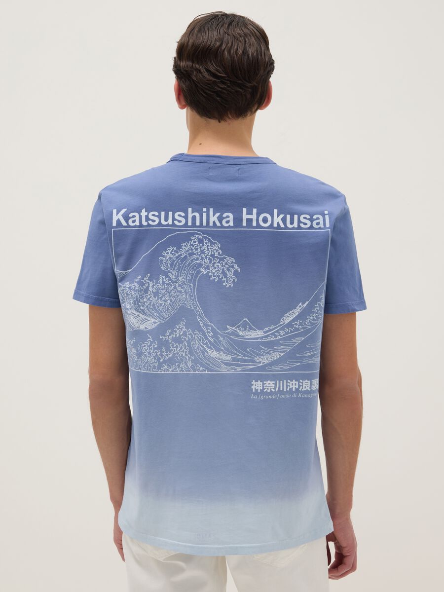 Regular fit blue pure cotton t-shirt with print_2