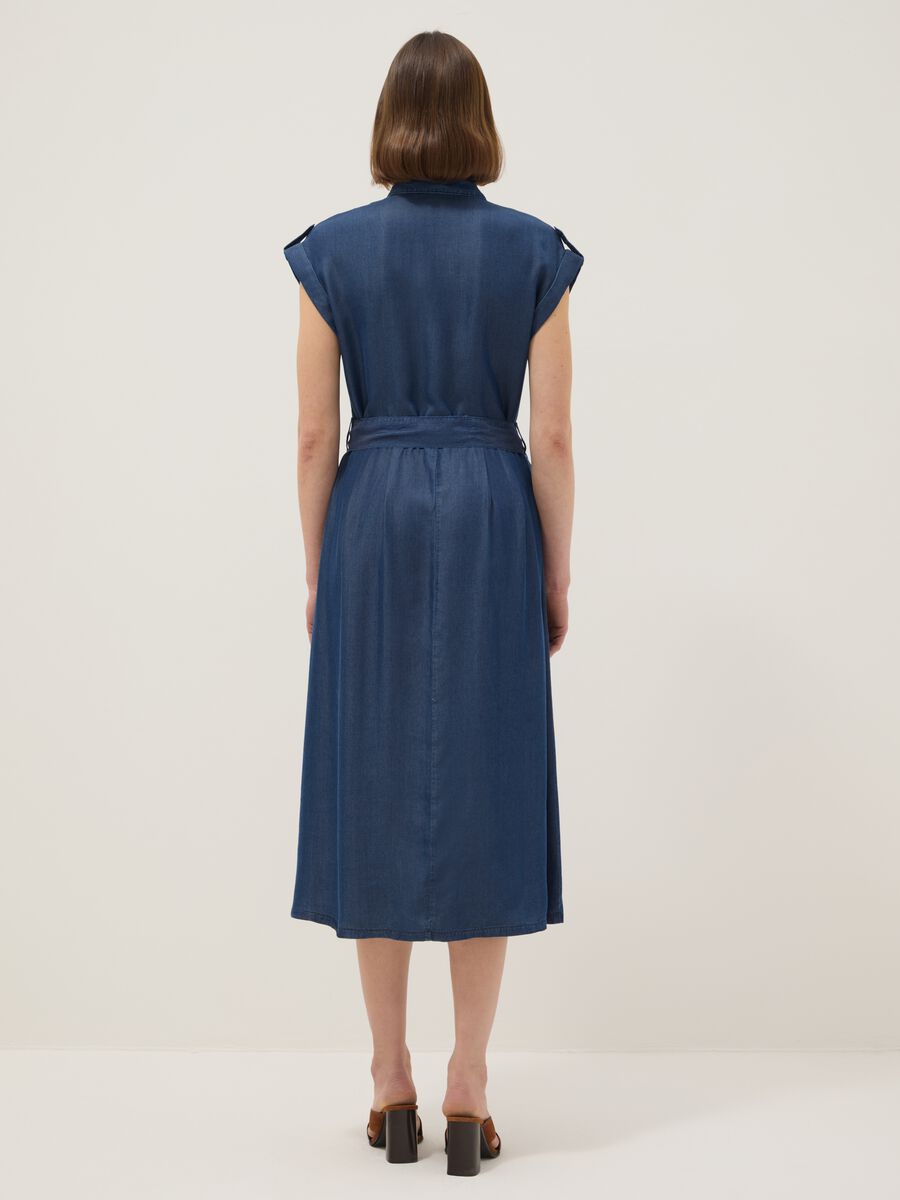 Pure blue lyocell dress in regular fit_2
