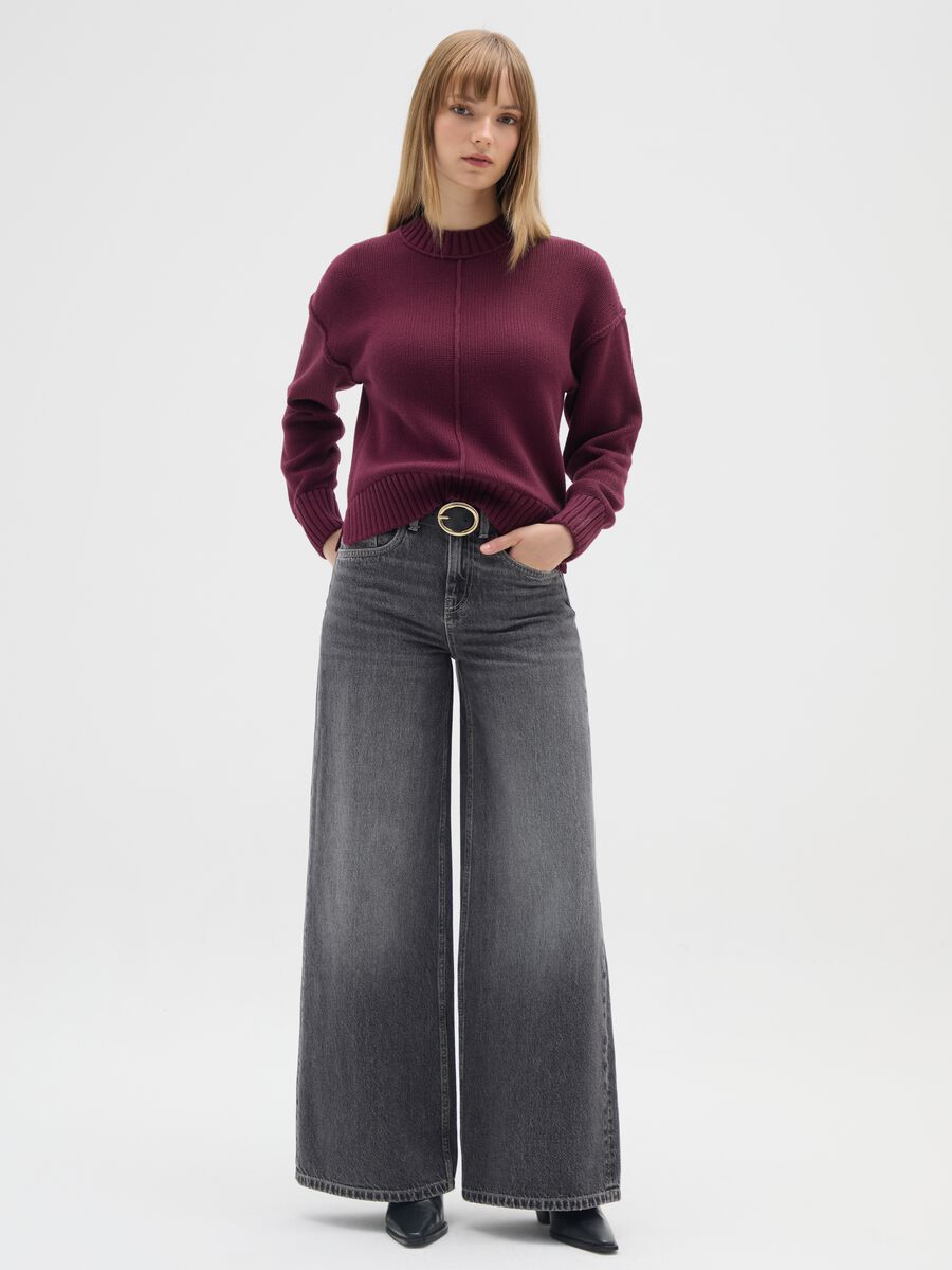 Purple Cotton Turtleneck Sweater_1