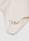 Baby bodysuit in pure beige cotton with collar print_2