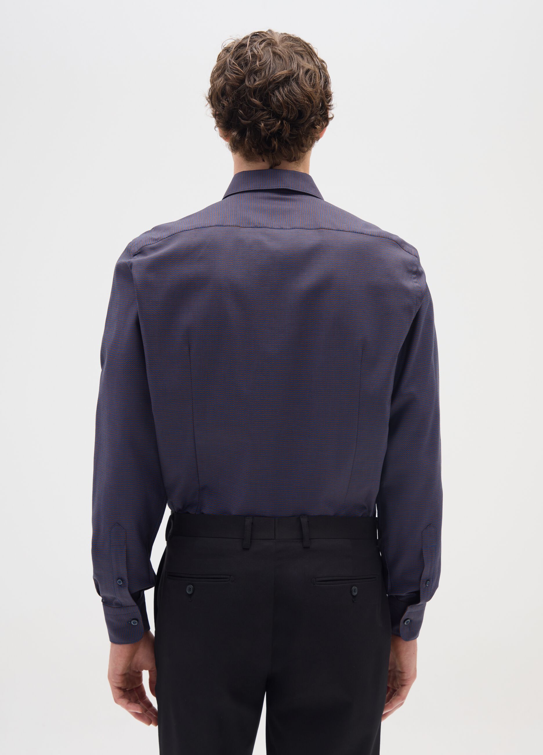 Multicolour Stretch Cotton Slim Fit Shirt