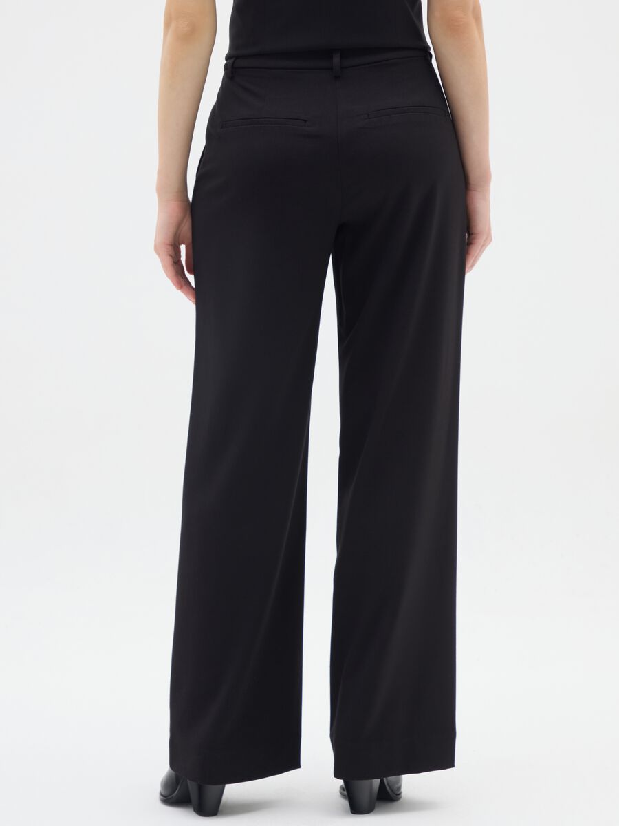 Straight Black Trousers with Elastic Waist_2
