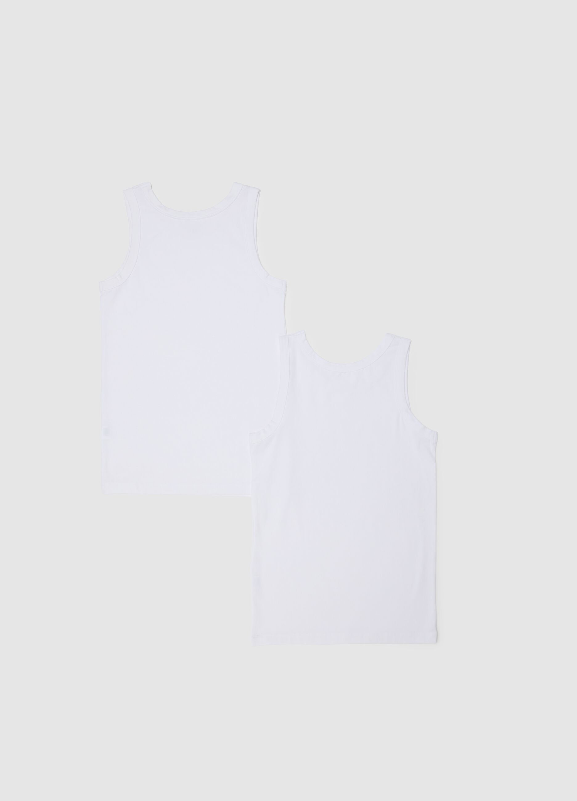 Children's white stretch cotton vests regular fit