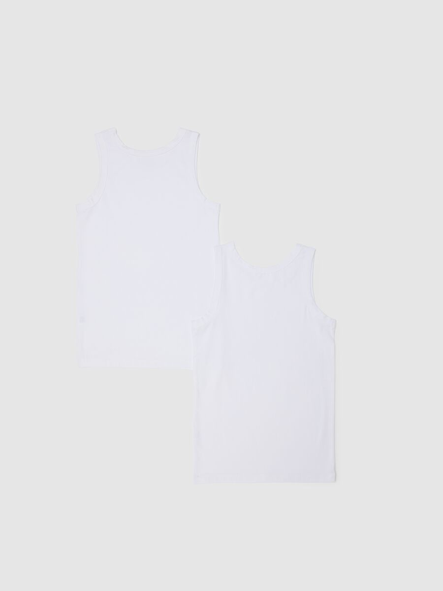 Canotte da bambino in cotone elasticizzato bianco regular fit_1