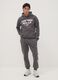 Pantaloni sportivi grigi in misto cotone con coulisse e stampa Chicago Bulls_0