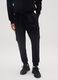 Black cotton blend cargo pants_1