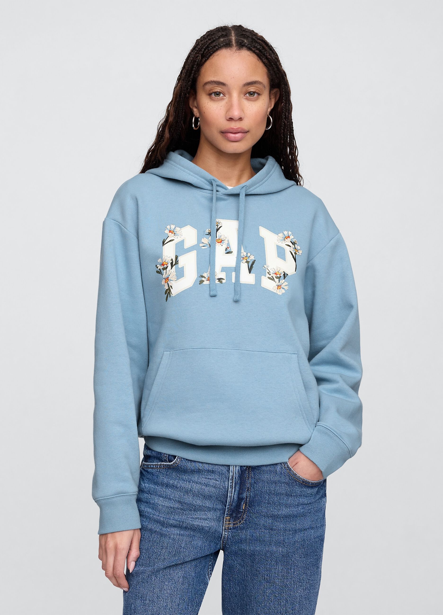 Blue Hooded Sweatshirt
