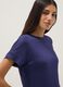 Blue short-sleeve stretch viscose T-shirt_0