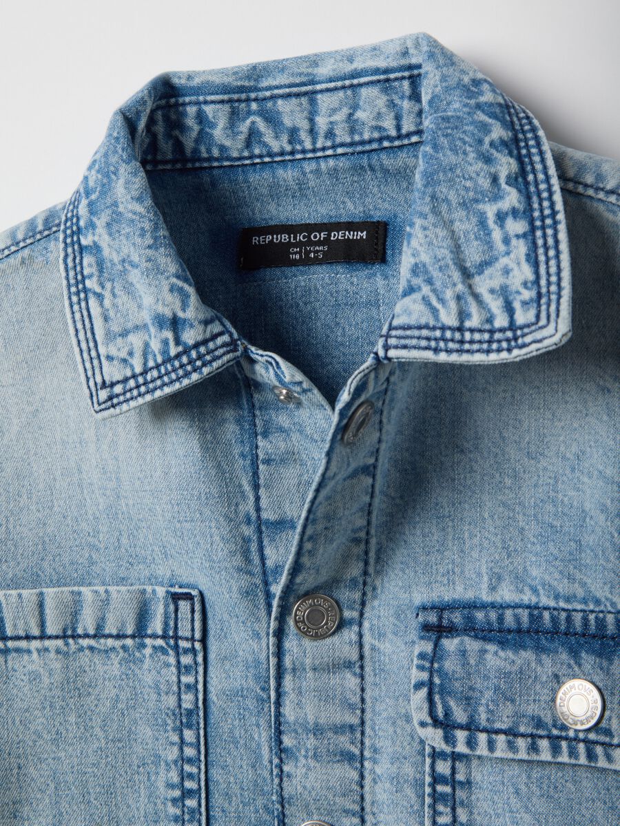 Boy's regular fit light blue pure cotton shirt_2