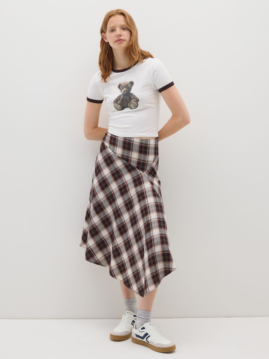 Multicolour check pencil skirt_0