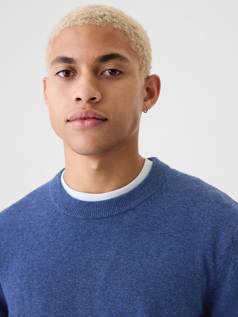 Mélange pullover with round neck_3