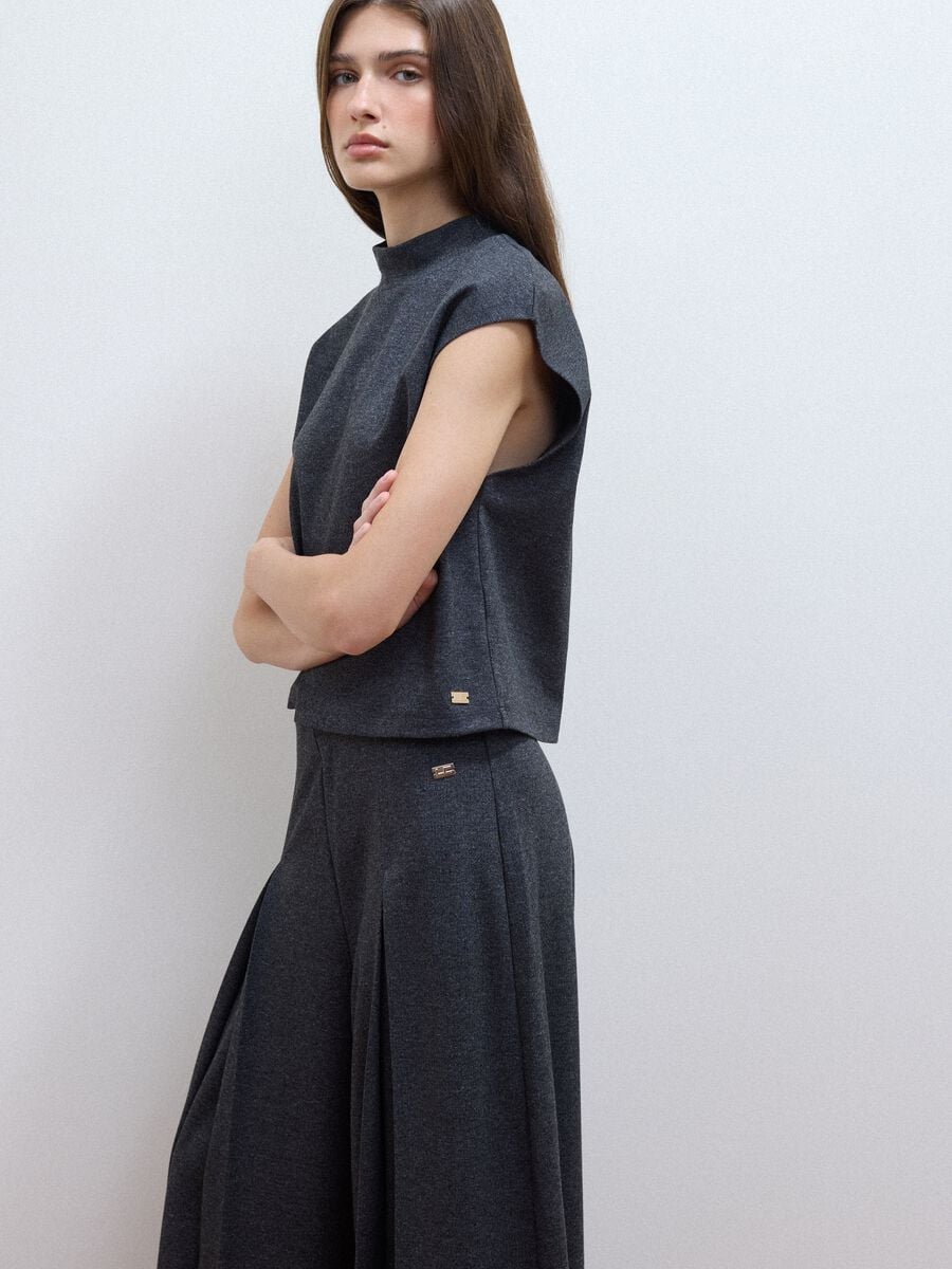 Grey stretch viscose regular-fit T-shirt_2