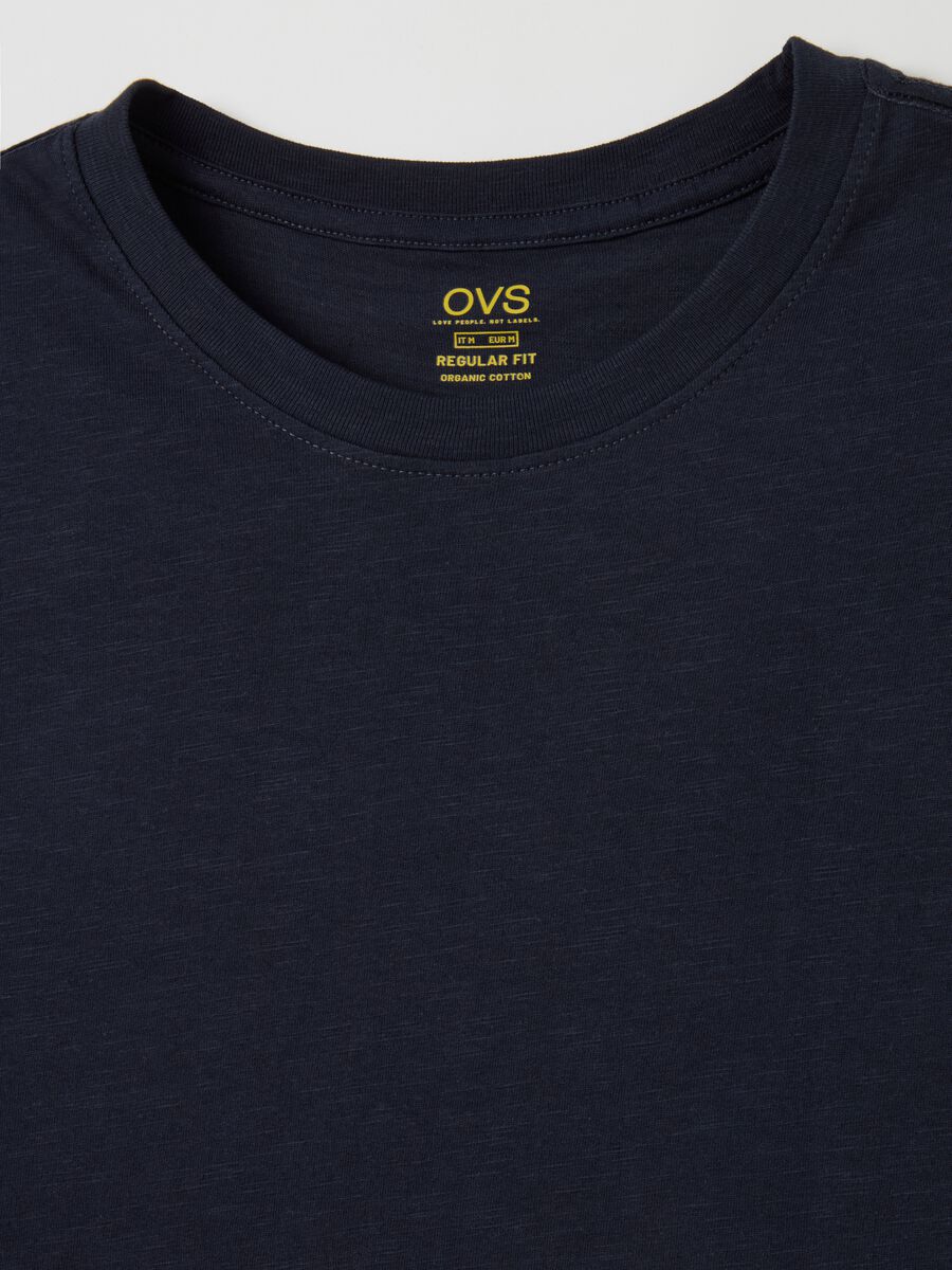 T-shirt in slub cotton with round neck_5