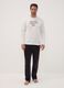 White crew-neck pyjamas with regular-fit long trousers_0