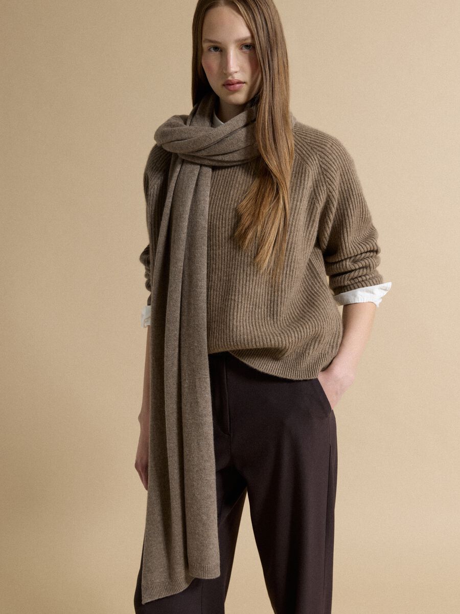 Brown pure cashmere oversized jumper_0