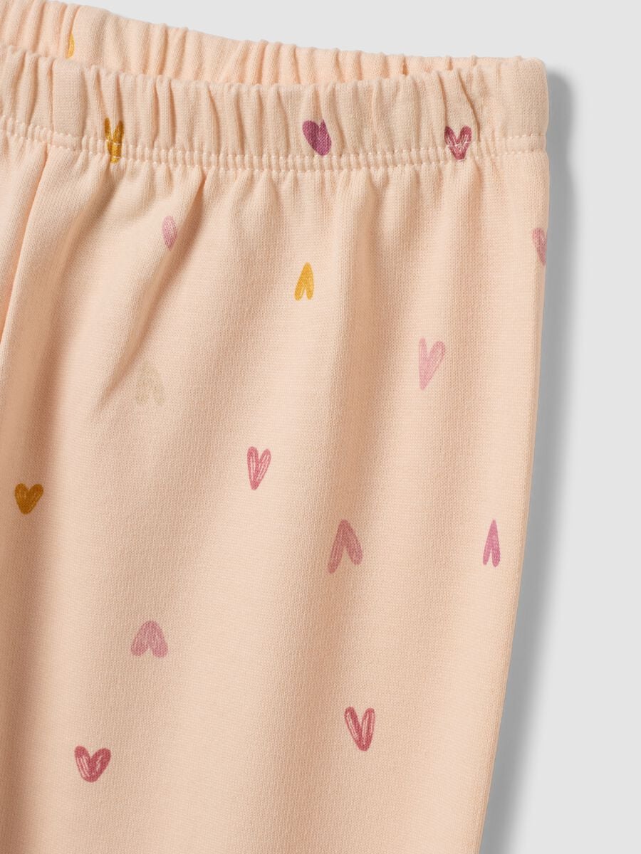 Orange crew-neck pyjamas in pure organic cotton with cute animal print_2