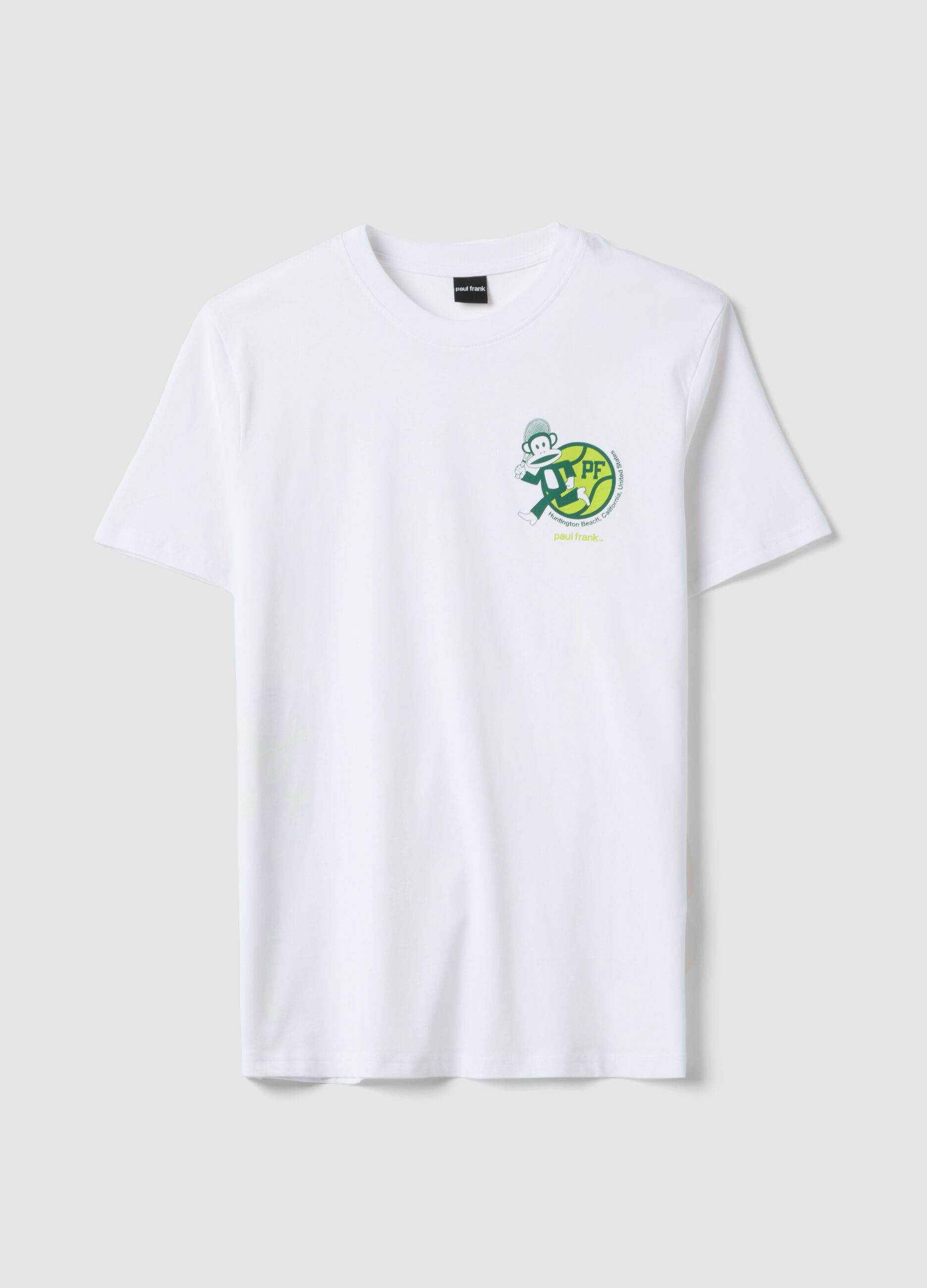 White Paul Frank print T-shirt in pure cotton, regular fit