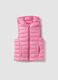 Pink padded ultralight gilet with hood and zip for girls_4
