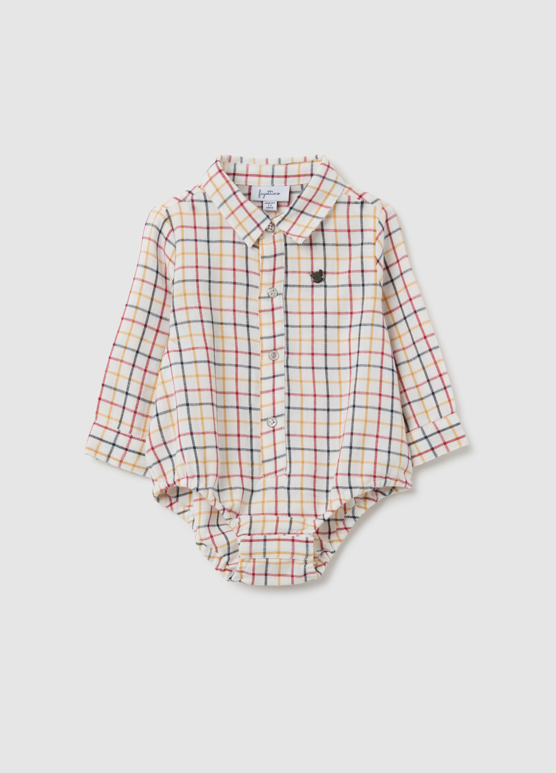 Newborn bodysuit in pure multicolour cotton