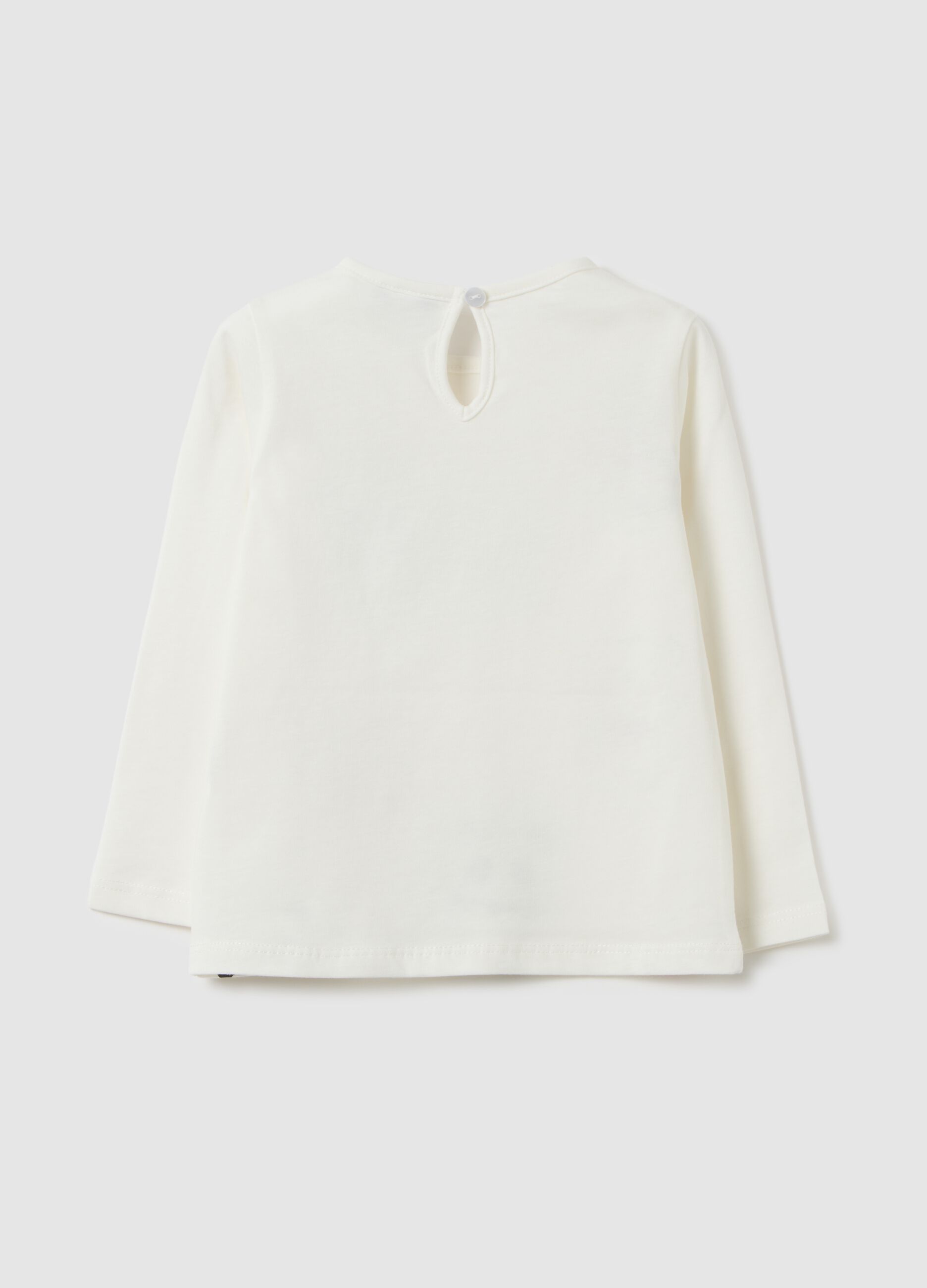 Maglietta da neonata in puro cotone bianca regular fit