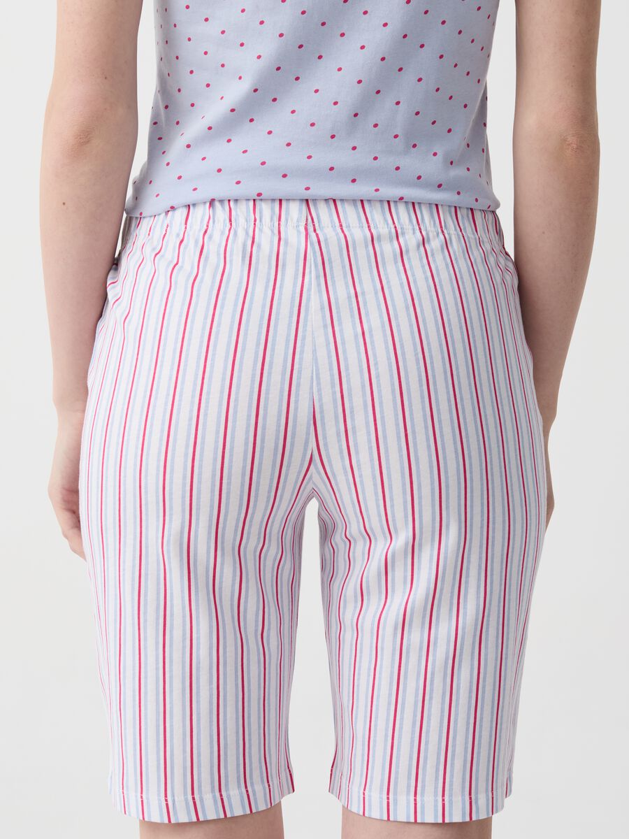 Pantalone pigiama corto a righe multicolore_1