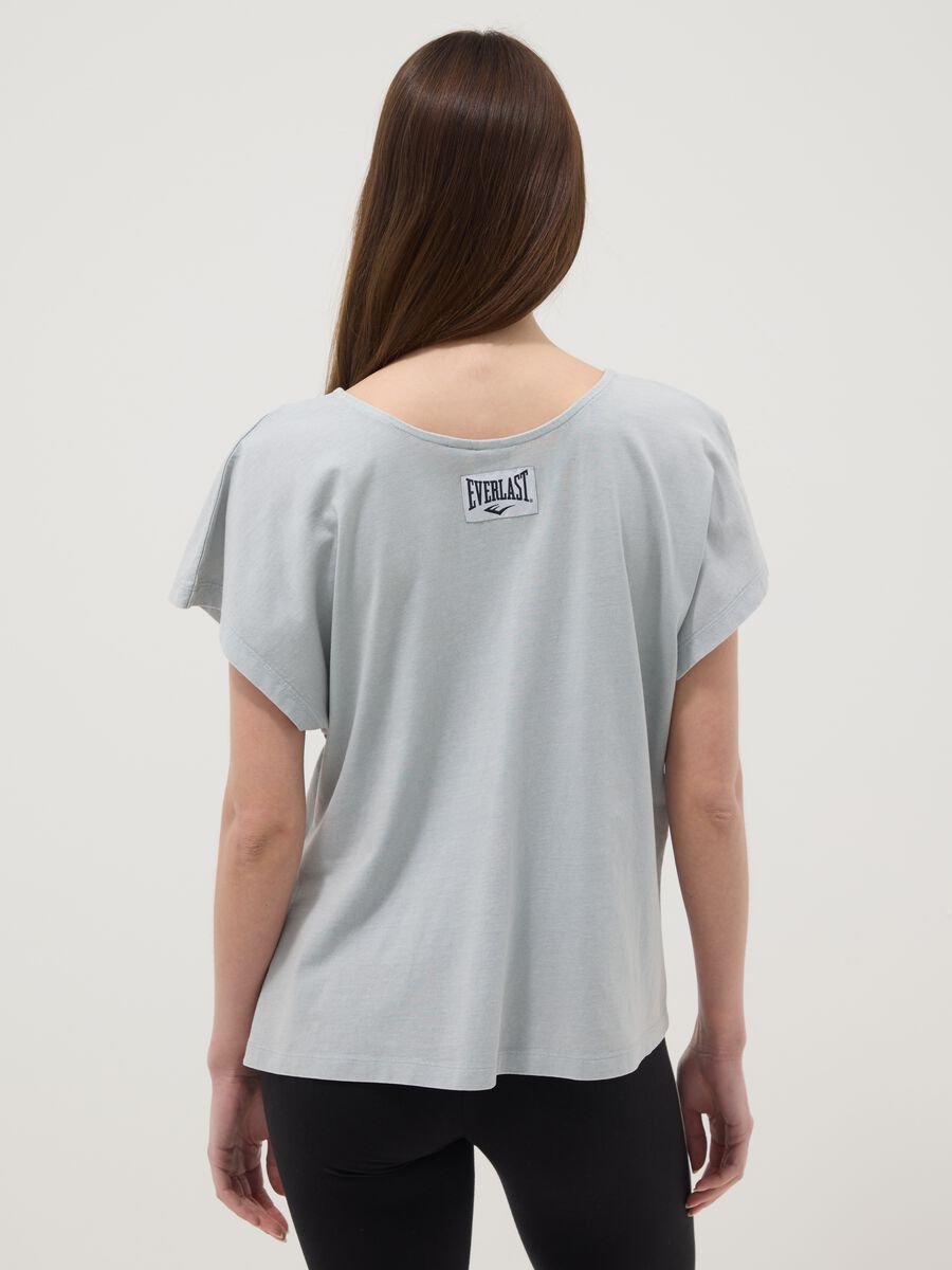 T-shirt in puro cotone grigia regular fit con annodatura_3