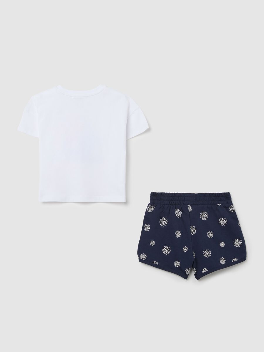 OVS Kids girl's jogging set in white and blue cotton_1
