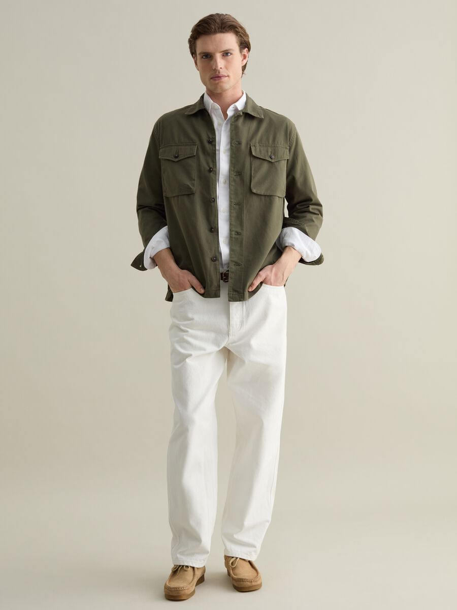 Solid colour shacket in cotton_1