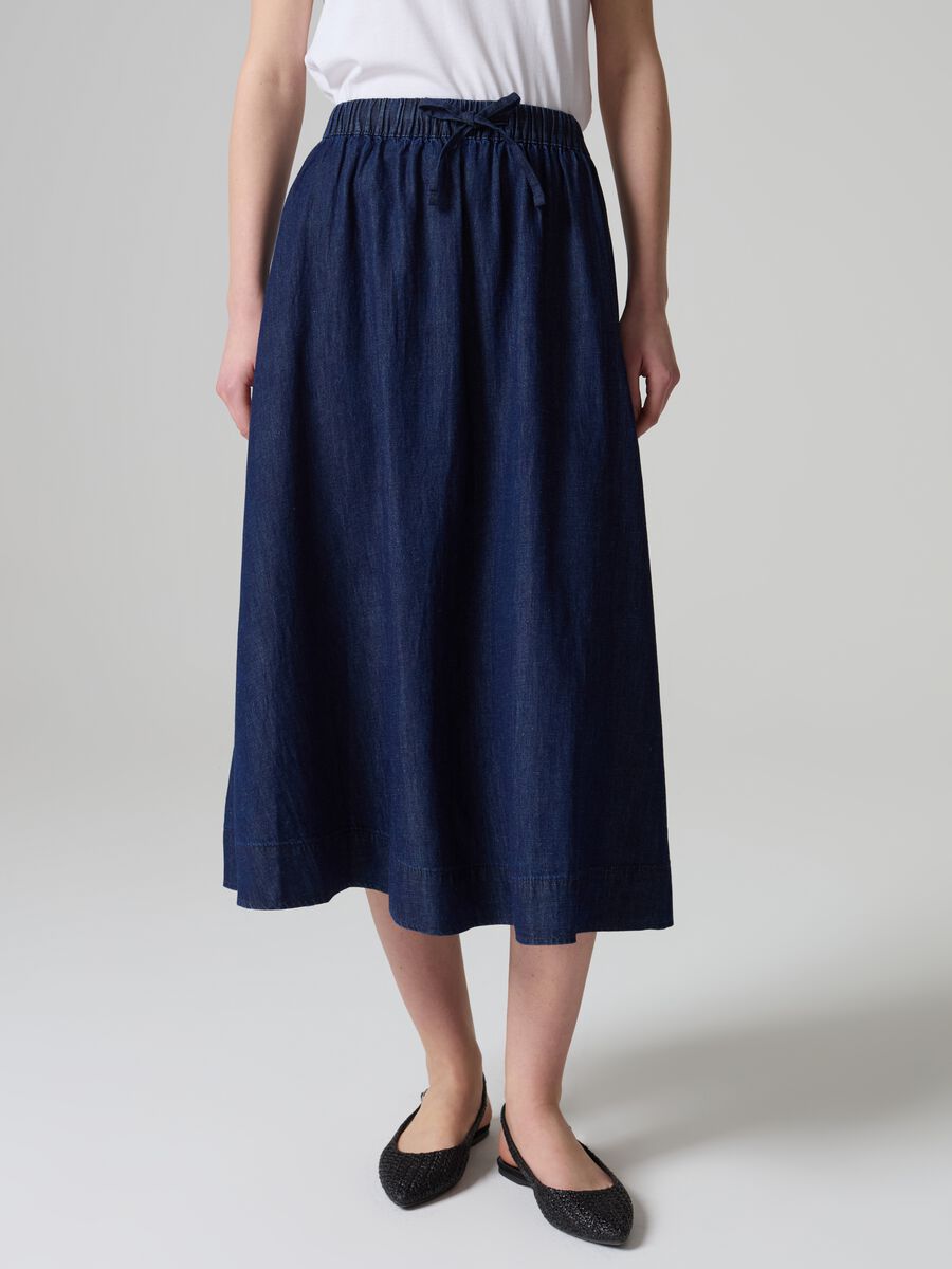 Full midi skirt in flowing denim_1