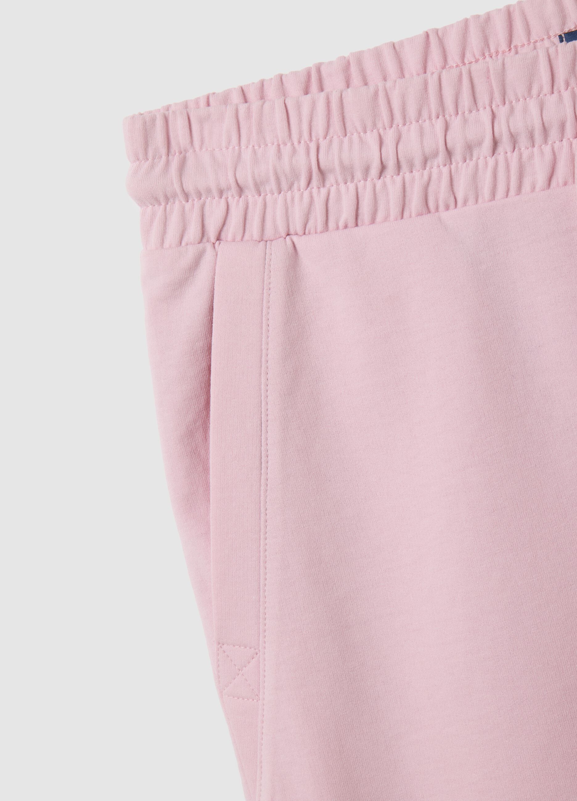 Men's pink cotton blend shorts regular fit with back pocket