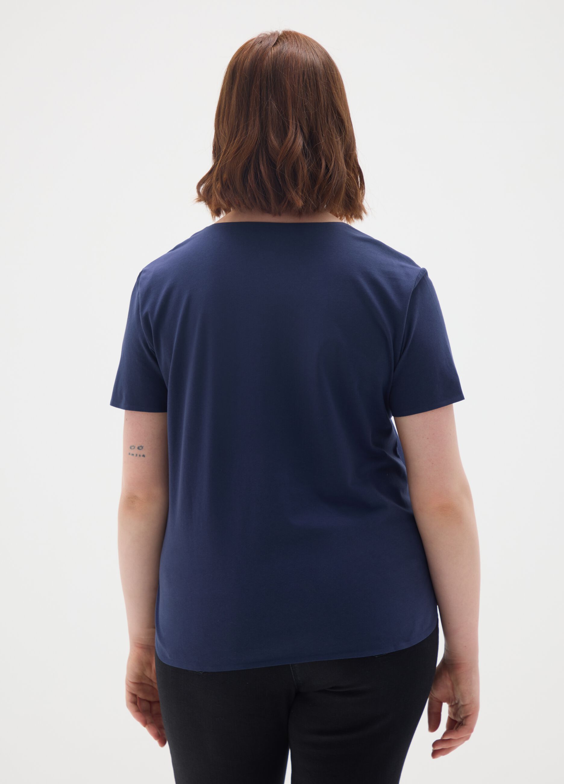 Women's stretch cotton blue T-shirt