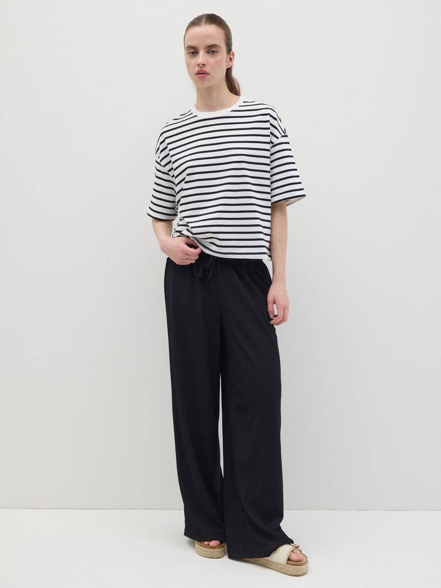 Black wide trousers with elastic waist B.Angel_0