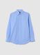 Blue Cotton Blend Regular Fit Shirt_4
