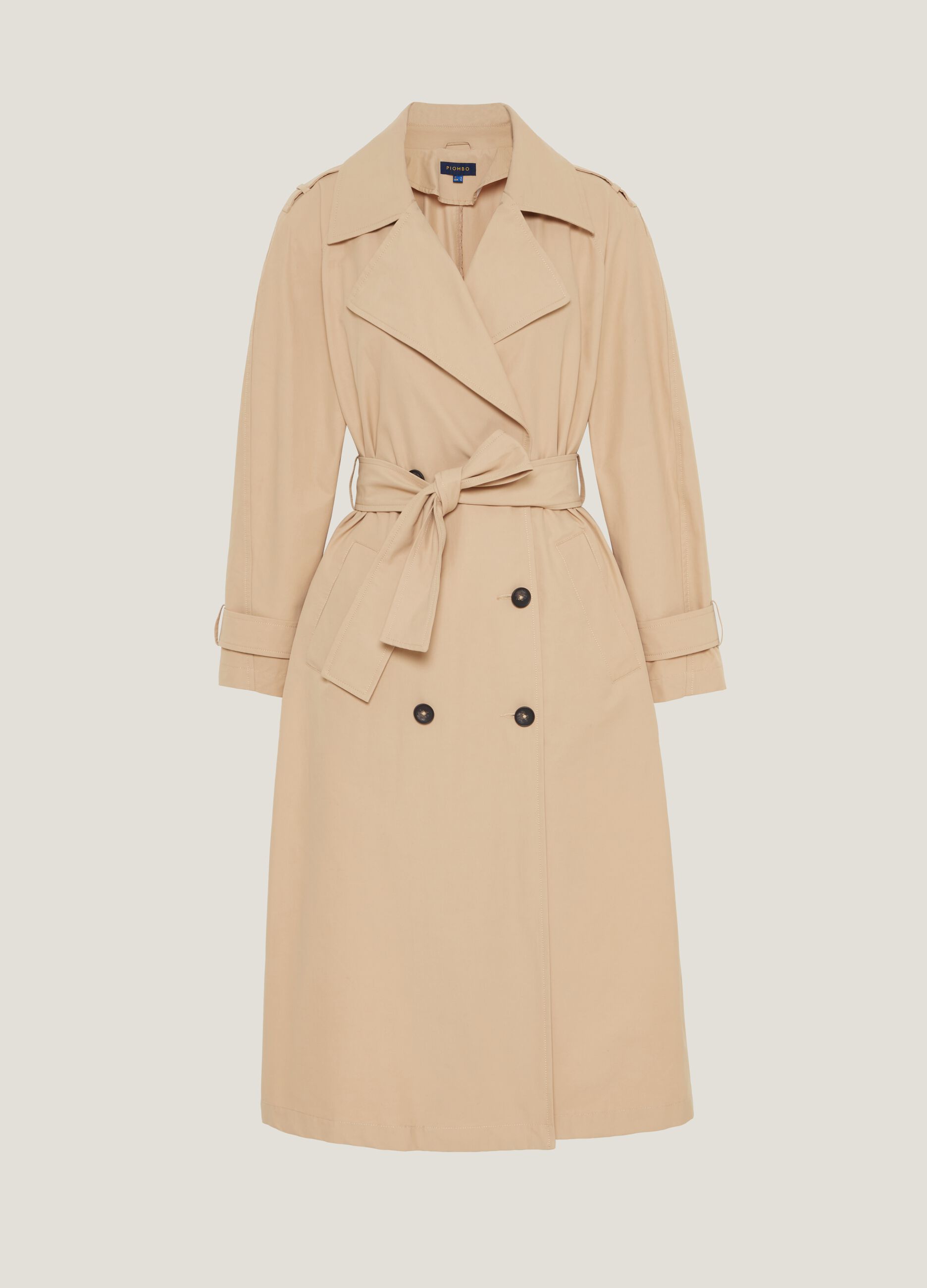 Double-breasted trench coat in cotton