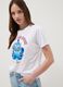 White pure cotton regular fit T-shirt with print_2