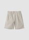 Beige striped stretch cotton boys&rsquo; Bermuda shorts, regular fit_0