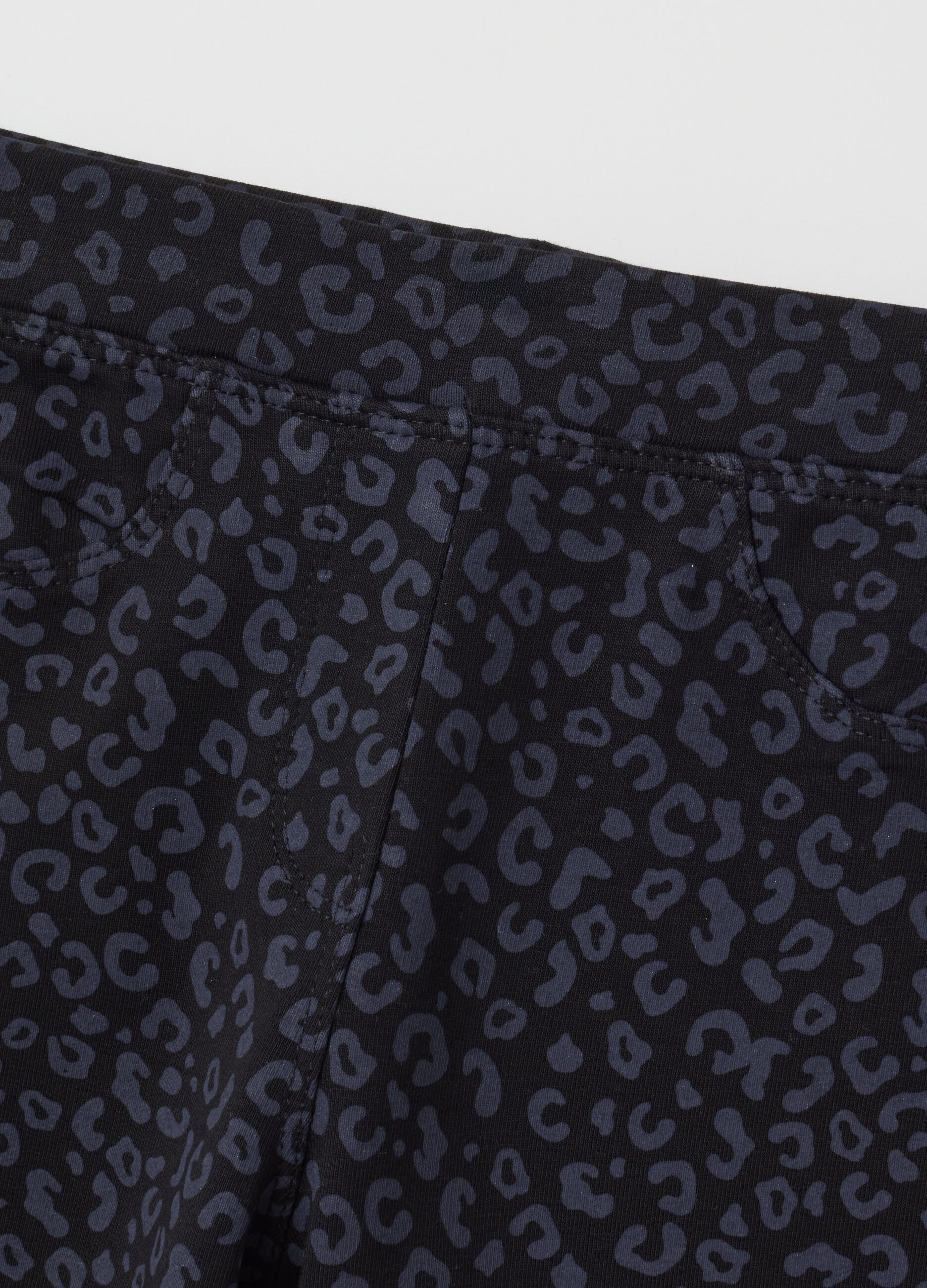Treggings da bambina in cotone nero slim fit